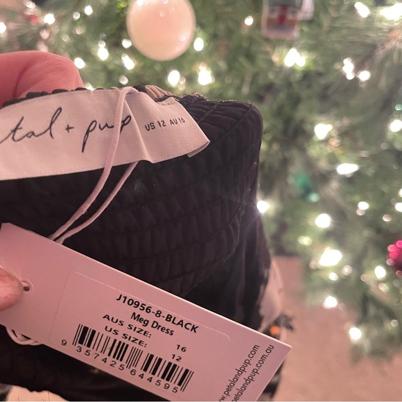 Petal & Pup Meg Black Floral Midi Dress US 12 - Picture 6 of 7